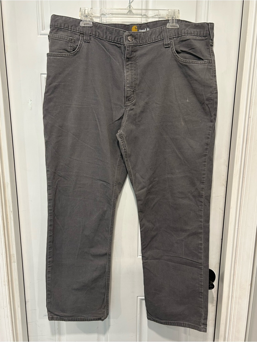 CARHARTT Gray Cotton/Spandex RELAXED-FIT JEANS Outdoor Work Hike Pants Men 40x30